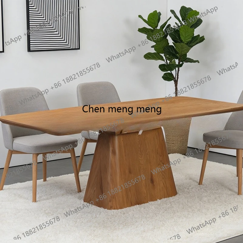 

Modern simple rectangular dining table, new Chinese log color tea table, hotel B&B commercial table