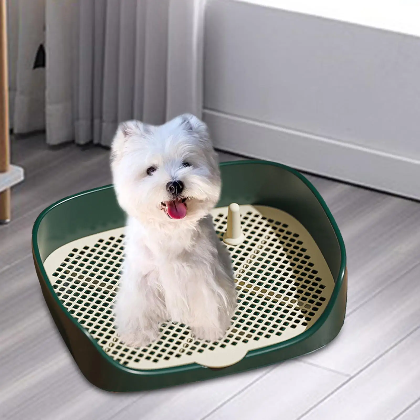 Pet Dog Toilet with Protection Wall Indoor Anti Splashing Portable for Small Medium Dogs Potty Trainer Corner Puppy Potty Tray