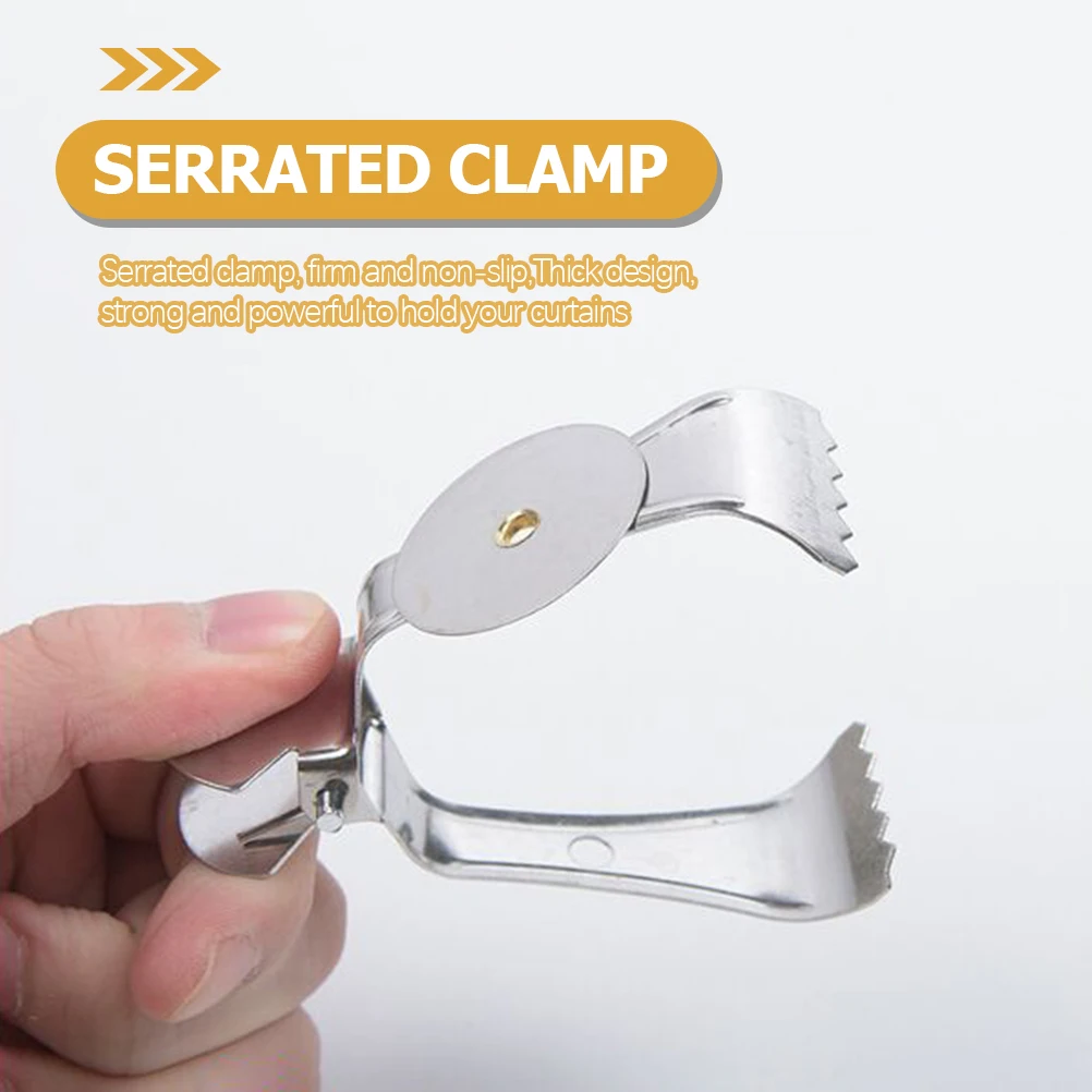 

8 Pcs Clips Holders Drapery Clamps Curtain Binding Clamp Buckles Tiebacks Stainless Steel Iron Material Easy Use