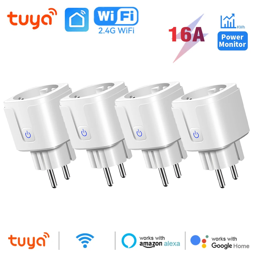 Smart Plug WiFi Socket EU 16A Outlet With Power Monitor Timing Function Tuya Smart Life APP Control Works With Alexa Google Home