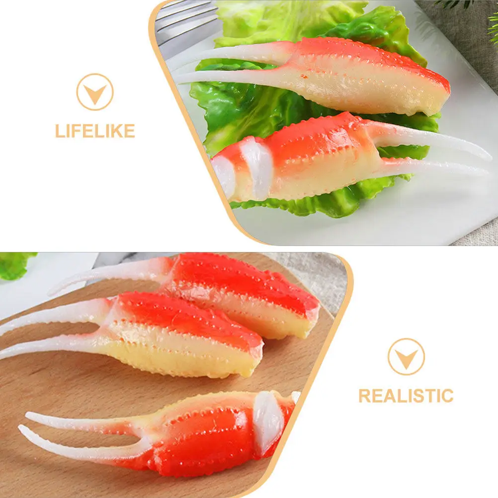 5Pcs Realistic Crab Claw Simulated Food Ornament for Kitchen Restaurant Party Photography Table Decoration Food Photography Prop