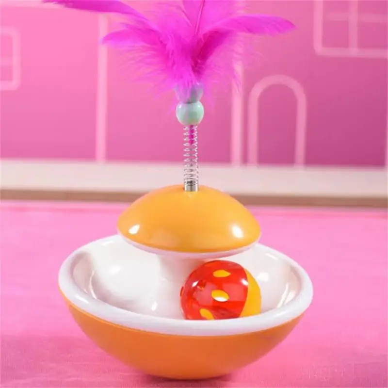 New Durable Funny Pet Cat Toys for Entertain Itself Mimi Favorite Feather Tumbler with Small Bell Kitten Cat Toys For Catch