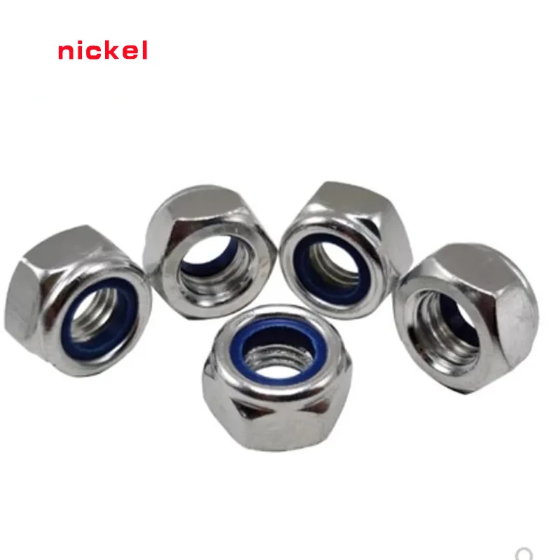 M16 Nylon Insert Lock Nut – 304 Stainless Steel Hex Nut With Nylon Ring, Corrosion-Resistant, Pack Of 10