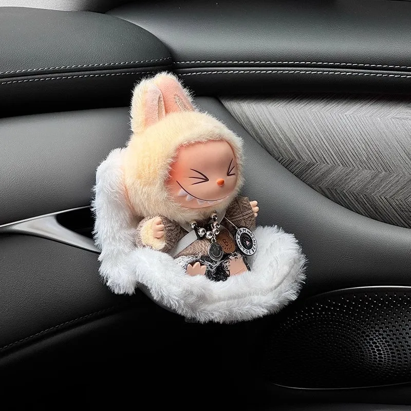 Labubu Autostoeltje Voor 15-17 Cm Mini Pluche Idool Pop Luchtuitlaat Aromatherapie Auto Ornament Geschenken Auto-interieur Decoratie