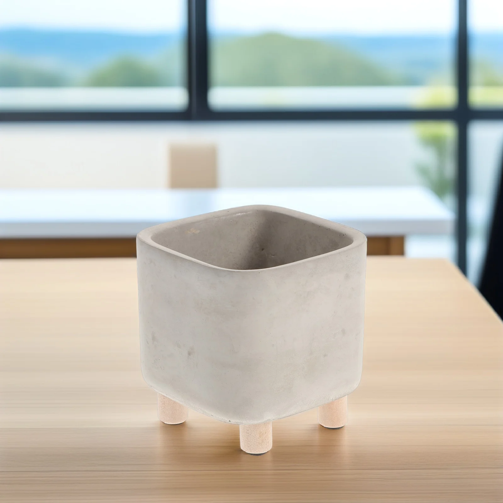 

1Pcs Simple Cement Flower Pot Light Saving Design Creative Home Garden Decor Planter for Office Desk Indoor Plants