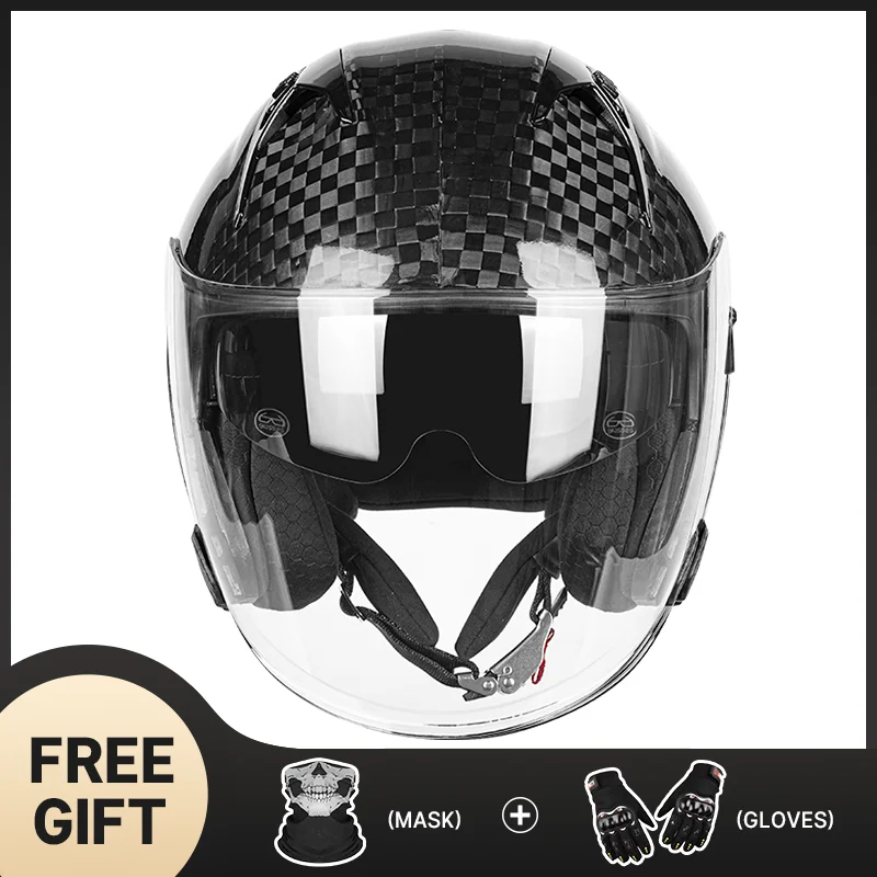 

Top Rated Hot Selling Carbon Fiber 3/4 Helmet Jet Open Face Motorcycle Helmet DOT ECE Certified Safety Lightweight for Men Women
