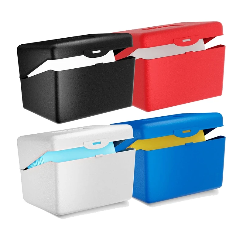 

Card Holder 3X5 Index Card Holder For Flash Cards, Business Card, Recipe Stationery & School Office Supplies, 4 Colors