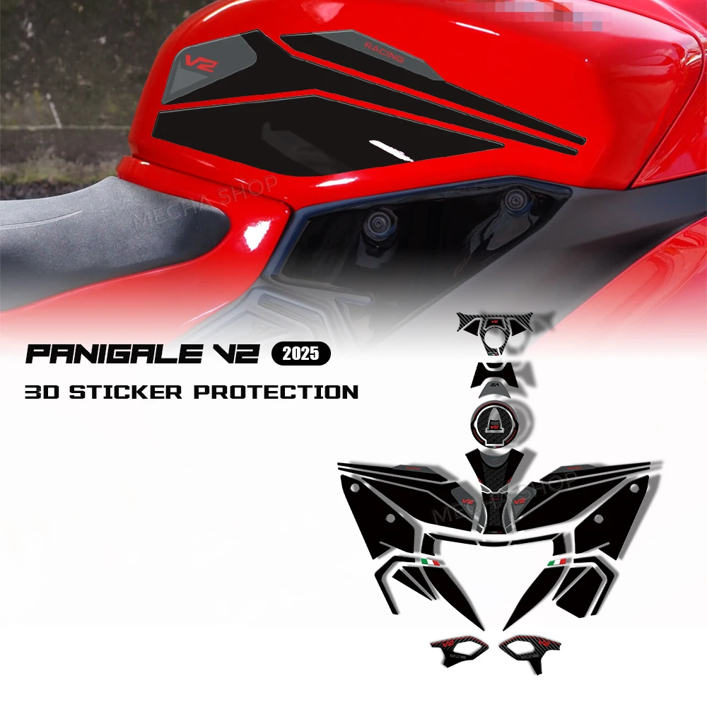 

Motorcycle Tank Pad 3D Resin Sticker Protection Kit for Panigale V2 2025 Accessories