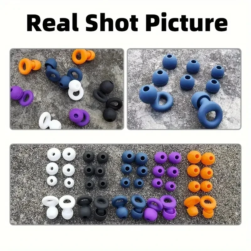 Soft Silicone Ear Plugs for Noise Reduction Reusable Earplugs for Sleeping Working Swimming 4pair Ear Tips in XS/S/M/L