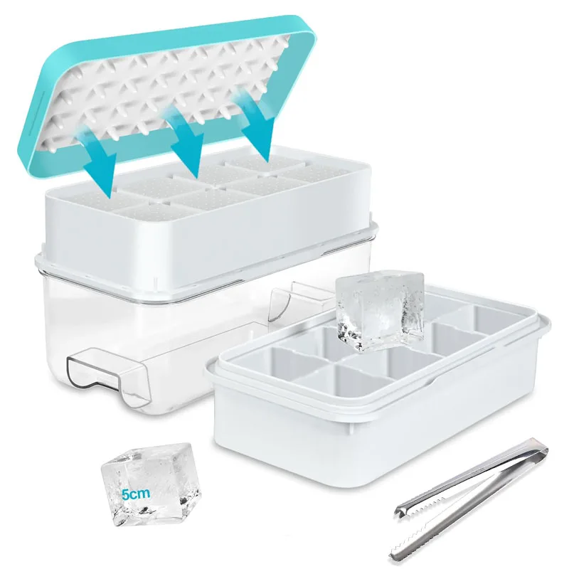 

8/16Grid Large Square Press Ice Tray Mold Silicone Ice Cube Tray Mold DIY Ice Maker Ice-cube Tray Whiskey Tools