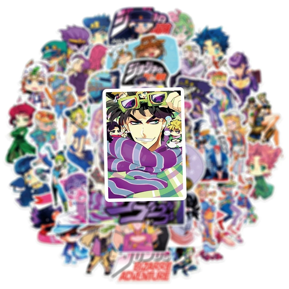 10/30/50pcs JoJo’s Bizarre Adventure Cartoon Stickers Classic Cool Anime Sticker Laptop Suitcase Phone Bike Decals Decoration