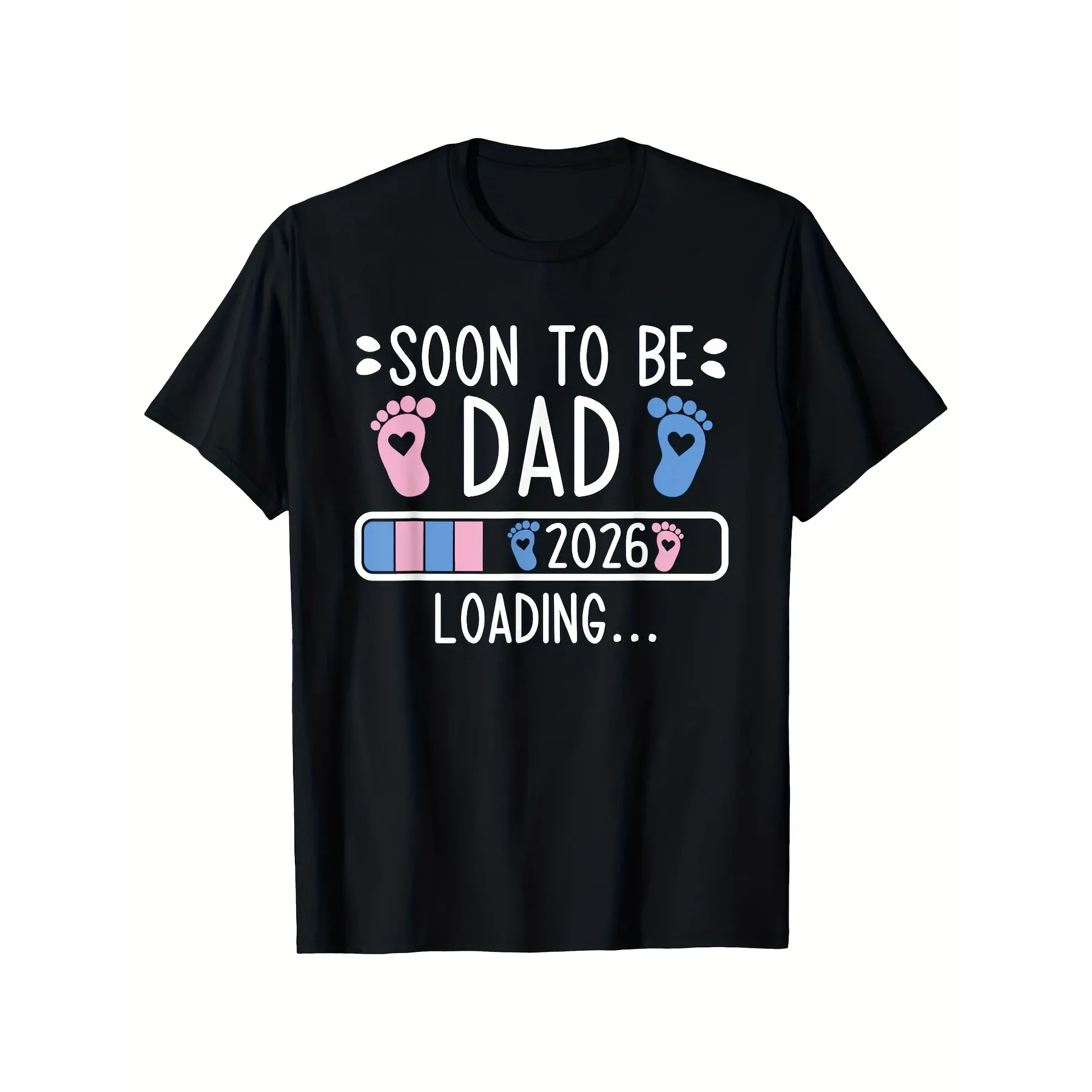 Soon to Be Dad 2026 Pregnancy Announcement T-Shirt for Men, Soft Cotton Round Neck Casual Tee for Expecting Fathers