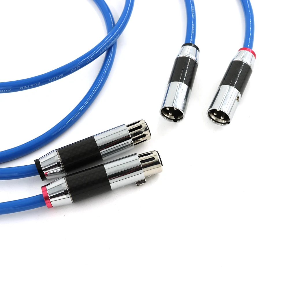 high Purity Copper Silver Plating Bluer Audio XLR Interconnect Cable Balance Plug Hifi Preffair Line