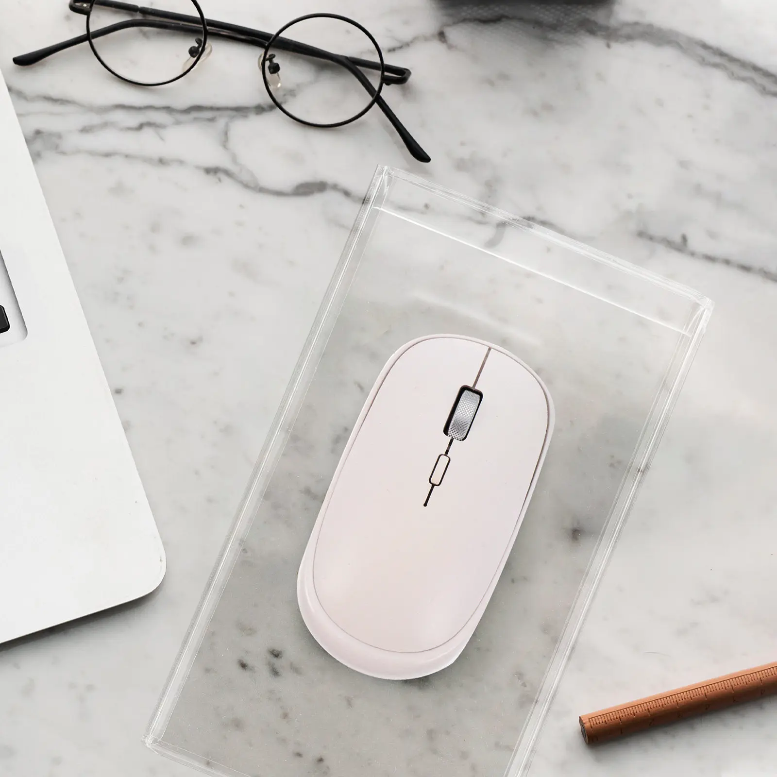 Clear Acrylic Mouse Protective Case Dustproof Spill Proof Transparent Cover for Computer Laptop Wireless Mouse Crumb Ash Coffee