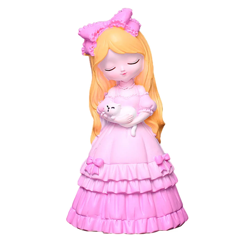 

1pc Figurine Resin Ornament Adorable Desktop Decor Fresh Creative Statue Bedroom Decoration Gift Kids Home Adornment