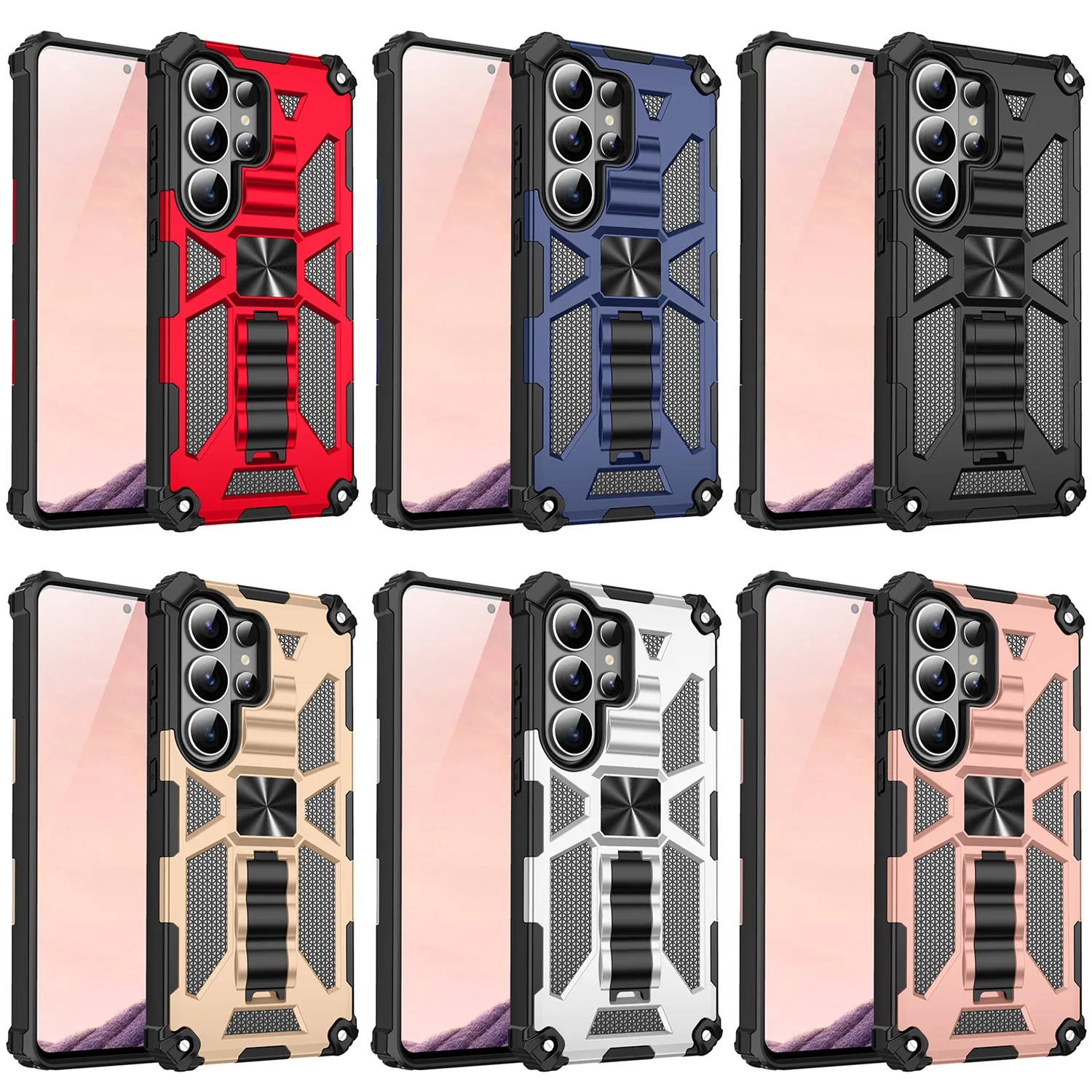 Tarnmuster Anti-Schock-Hülle für Samsung Galaxy S26 Ultra S25 FE S24 A56 A16 A17 A37 A57 Militärische Rüstung mit Integriertem Ständer – Detail 5