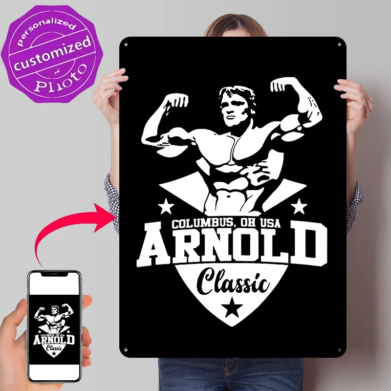 Arnold Personalized 3D Textured Metal Poster Wall Art Tinplate Sign for Gaming Room Decoration Man Bedroom Decorations Wand Deko