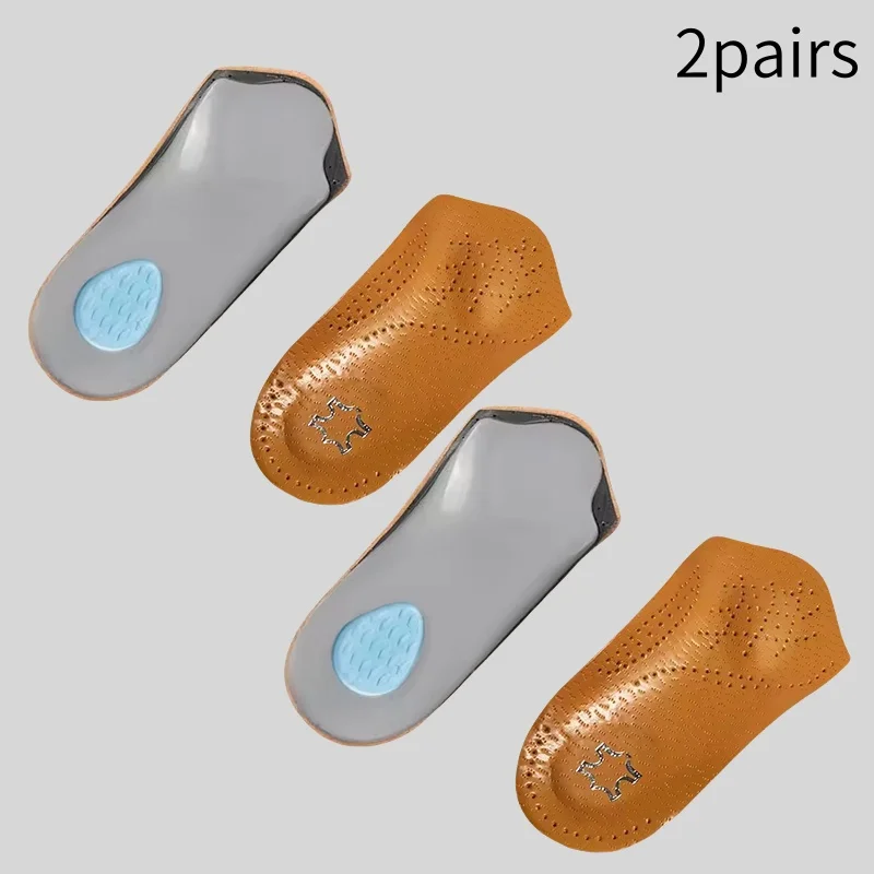 

2 пары кожаных ортопедических полустельок для плоскостопия, ортопедические ортопедические стельки для поддержки свода стопы для мужчин и женщин O/X, стельки для коррекции ног