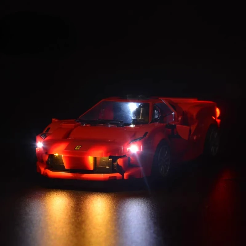 LED-Beleuchtungsset passend für LEGO Ferrari F8 Tributo Speed Champions 76895 (ohne Bausteine)