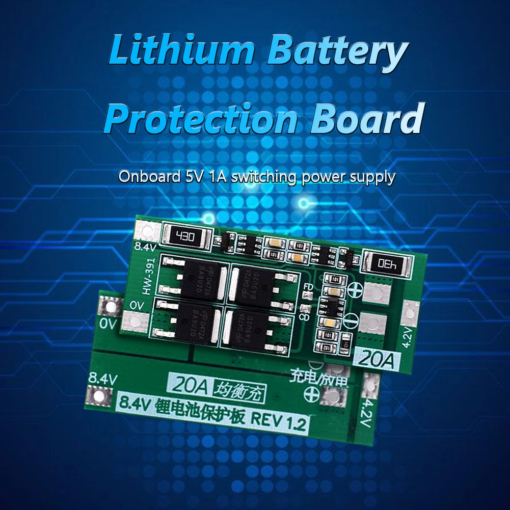 1-5 قطعة HW-391 2S 20A 7.4V 8.4V 18650 BMS وحدة 18650 شاحن بطارية ليثيوم لوح حماية القياسية/وحدة التوازن DIY بها بنفسك ﻿