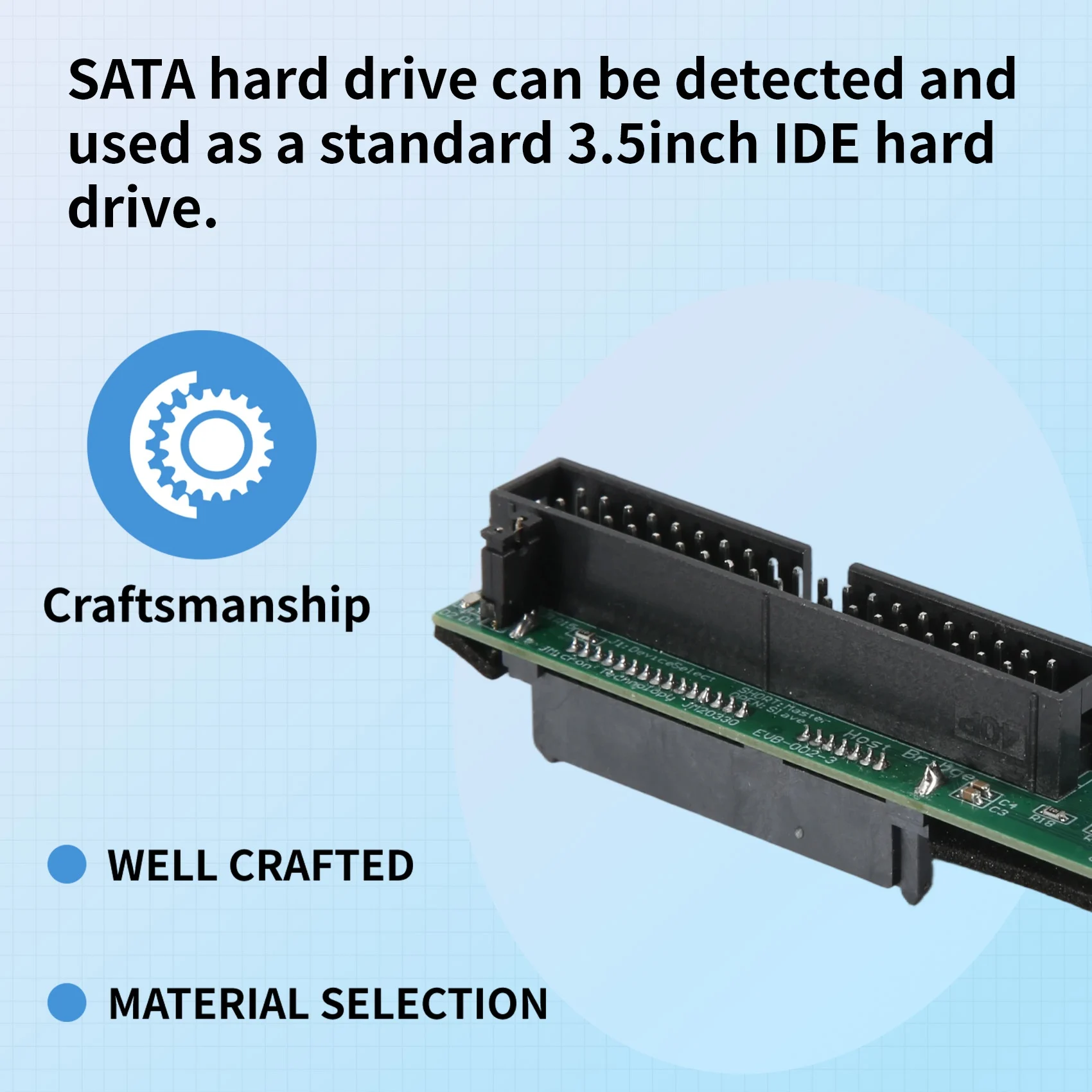 A31T for SATA to IDE Adapter Converter 2.5 for SATA Female to 3.5 Inch IDE Male 40 Pin Port 1.5Gbps Support for ATA 133 100 HDD