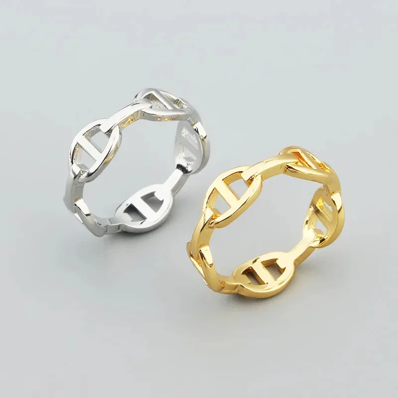 

YISON Retro Cute Copper Luxurious Pig Nose Ring for Women Fashion Rings Jewelry Lady Gift