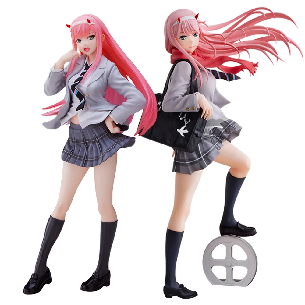 

21CM Anime Zero Two figure 02 beautiful girl JK uniform style Action Figure PVC model Collection Collection Decor Fans Gifts