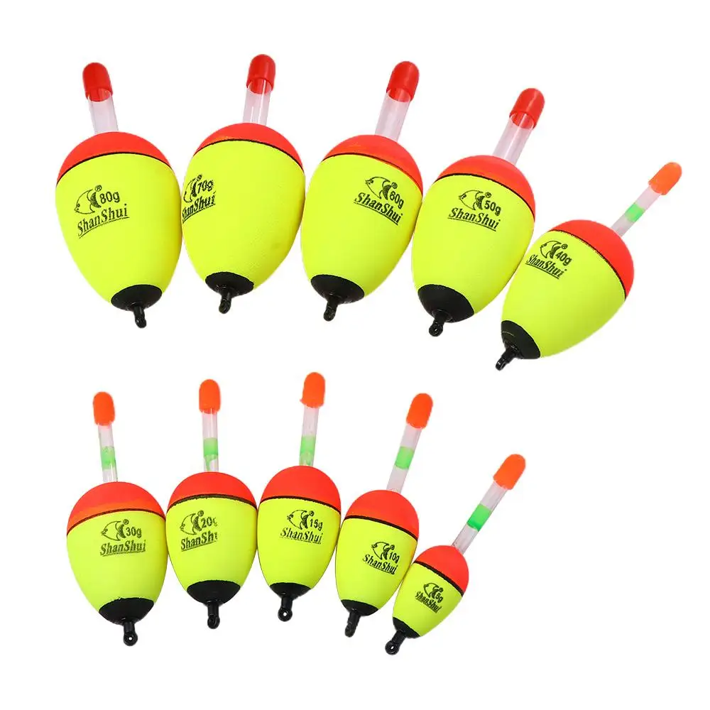 EVA Buoyancy 5/8/10/15/20/30/40/50/60g Float Fish Bait Luminous Fishing Float Float Light Stick Fishing Bobber Foam Float