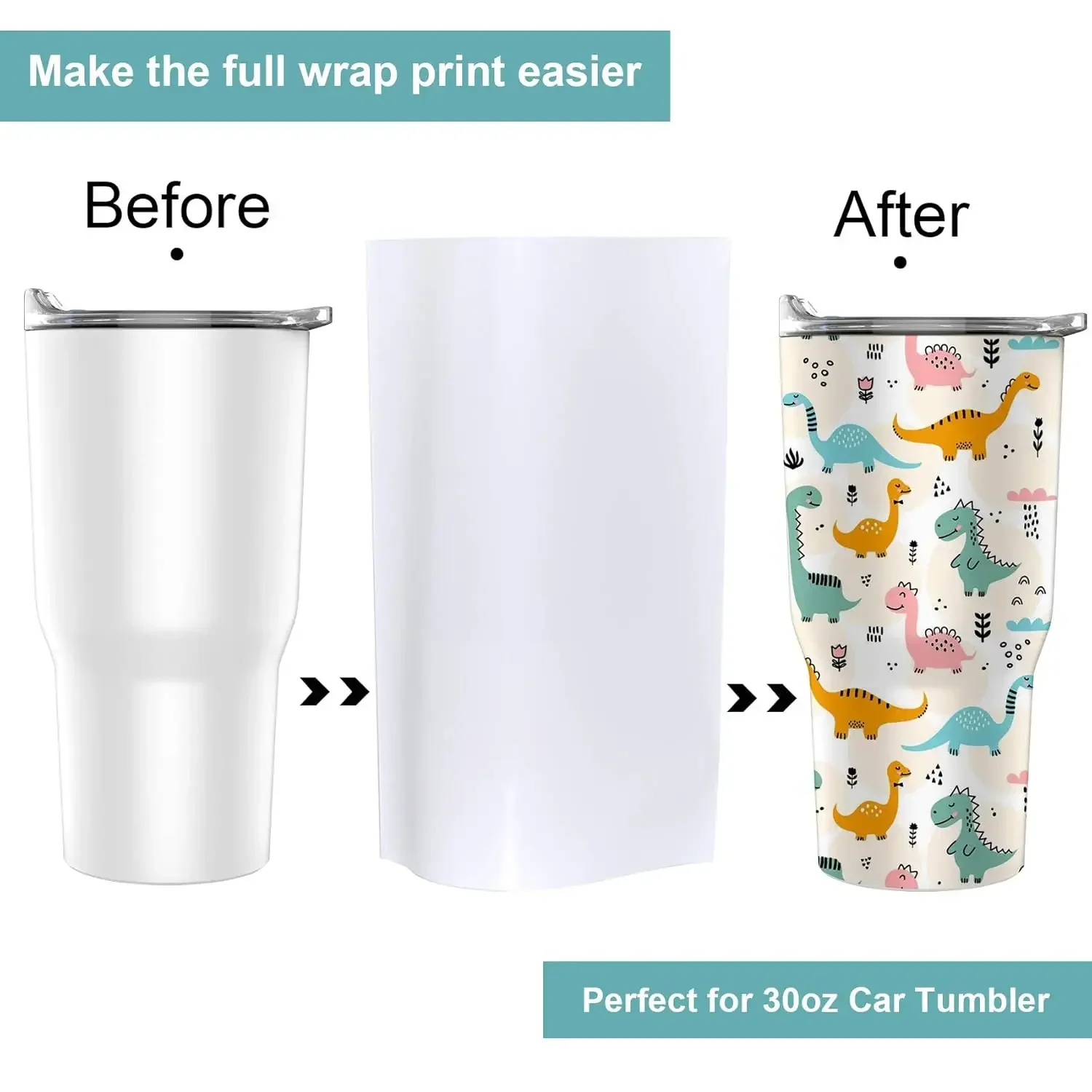 50pcs/100pcs White Sublimation Shrink Wrap Sleeves - 8x12 Inches, Ideal for Tumblers, Mugs, Cups, and More