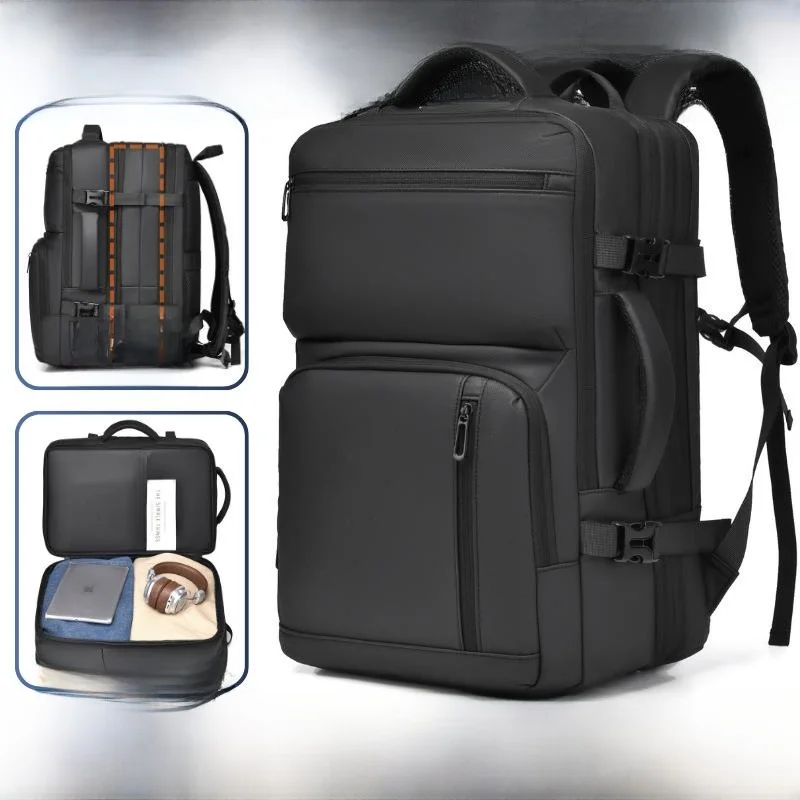 

Men's High-End Business Backpack Large Capacity Travel Expandable Notebook Computer Bag Comfortable Shoulder Straps
