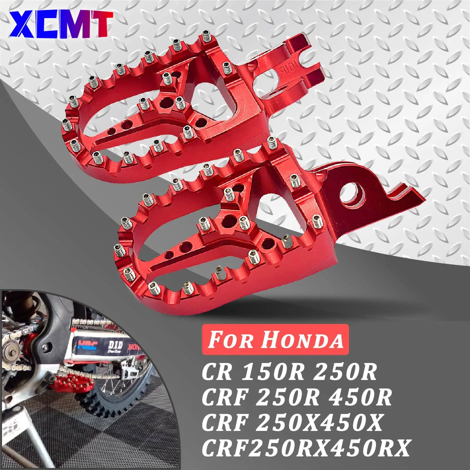 

Motocross CNC Foot Rest Footpegs Foot Pegs Pedals For Honda CR125 CR250 CRF150R CRF250R CRF250X CRF450R CRF450X CRF250L CRF250M