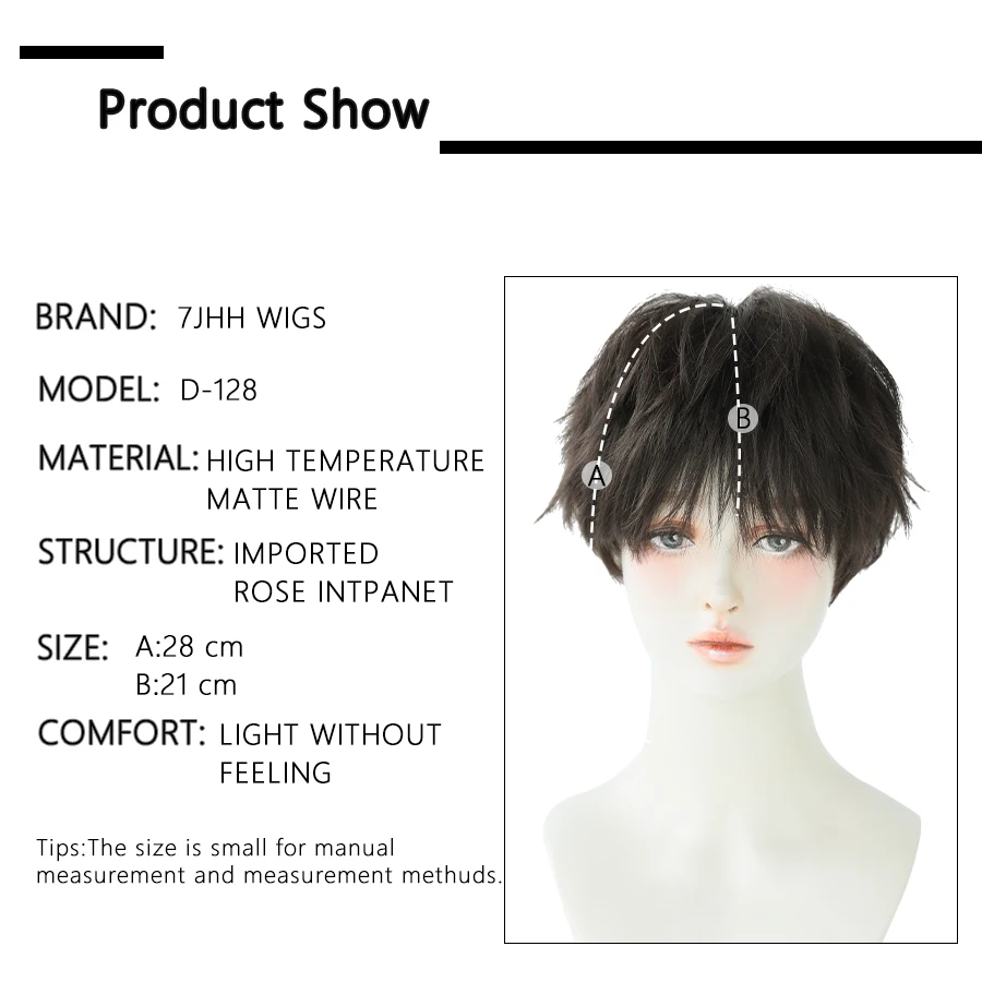 7JHH WIGS Short Bob Black Wigs For Women Curly Crochet Male Hair With Bang Synthetic Heat Resistant Brown Daily Wear Wig