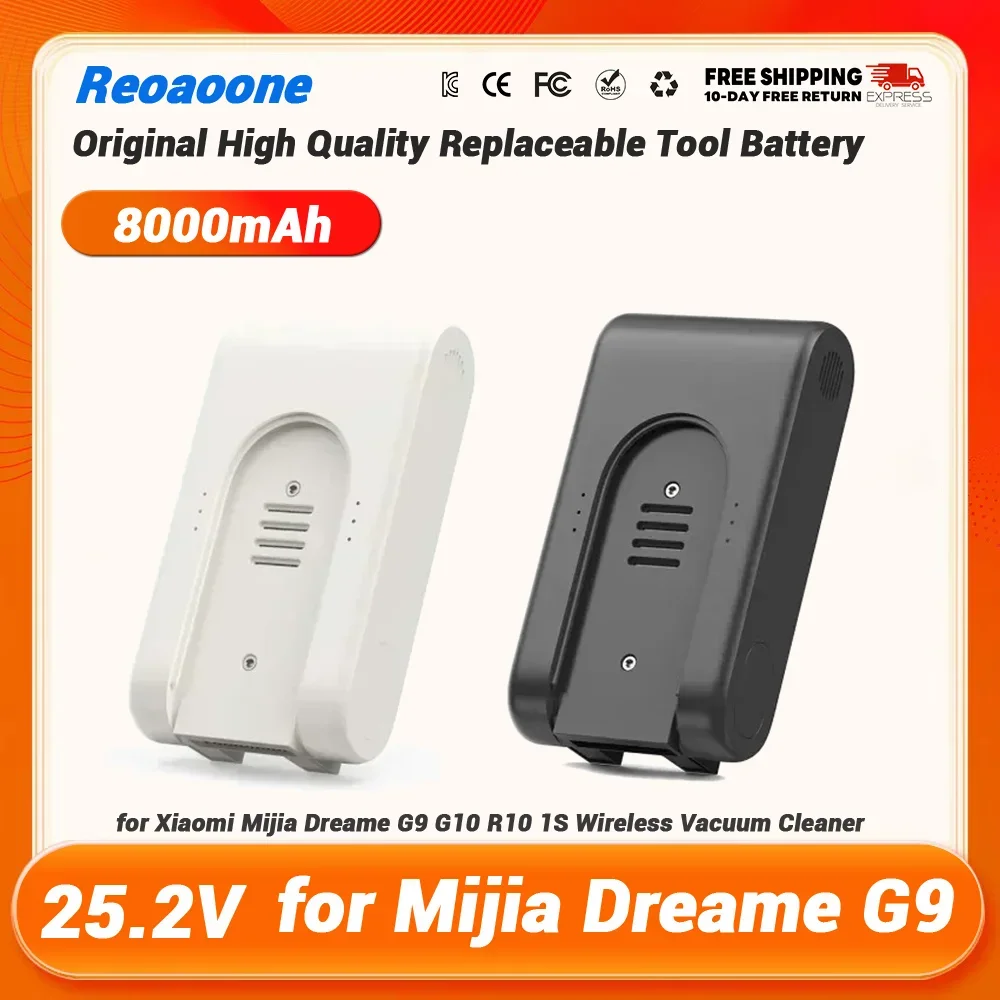 2024 Original 25.2V 12000mAh Rechargeable Lithium-Ion Battery Pack for Xiaomi Mijia Dreame G9 G10 R10 1S Wireless Vacuum Cleaner