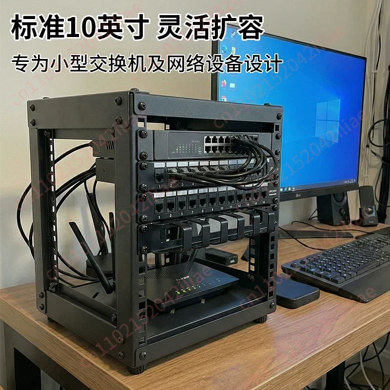 open-10-inch-desktop-cabinet-natural-unprocessed-nas-router-storage-cabinet-for-network-switch-network-device