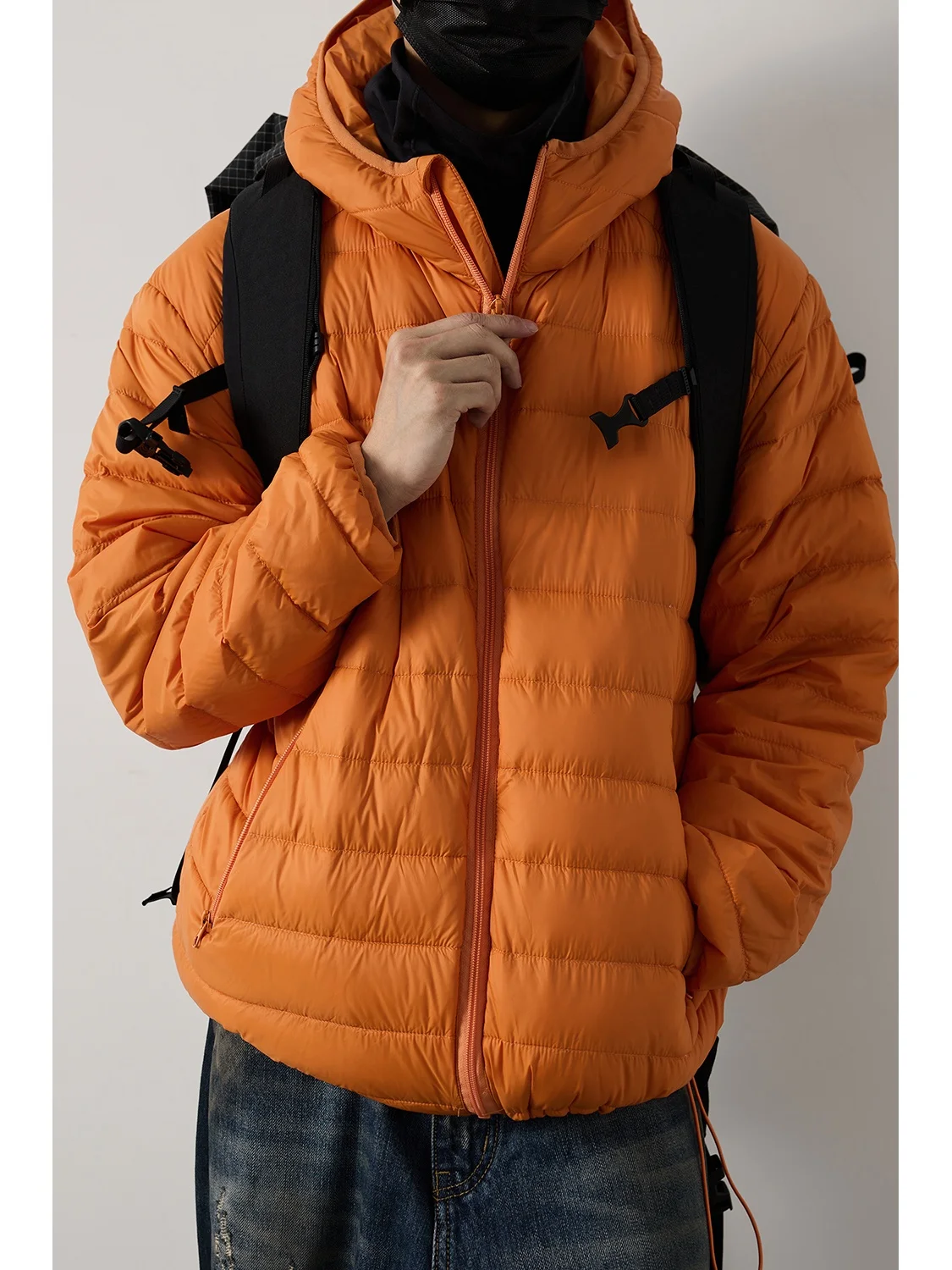 

Retro Sle Men's down Jaet Warmth 90 White Du Feather Vest Cleanfit Outerwear Nylon Fabric Youthful Trend Regular Fit