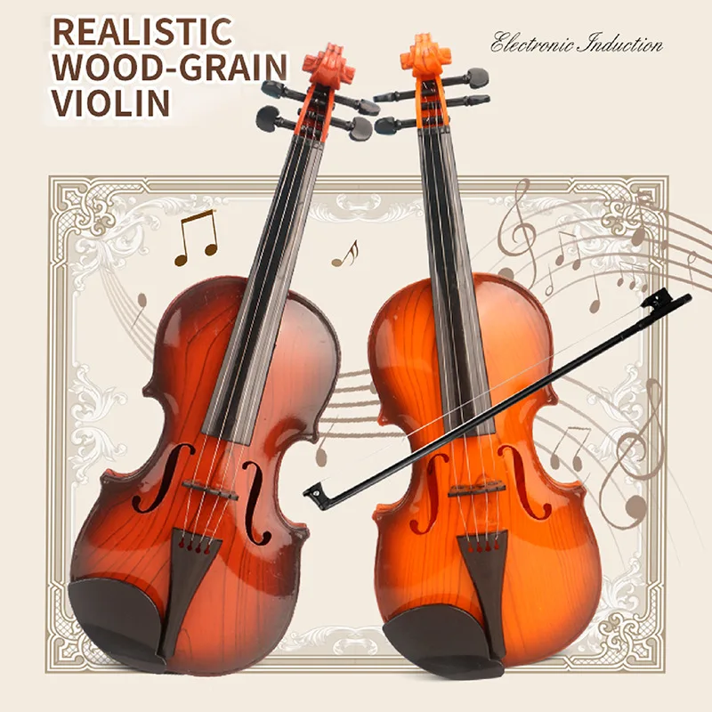어쿠스틱 바이올린 장난감 조정 가능한 스트링 시뮬레이션 악기 연습 장난감 어린이를위한 어린이 생일 선물
