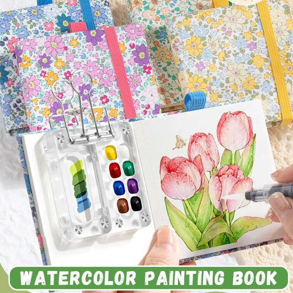 New Mini Watercolor Painting Book Portable Thickened 300g Pocket Sketchbook Square Drawing Notebook Travel
