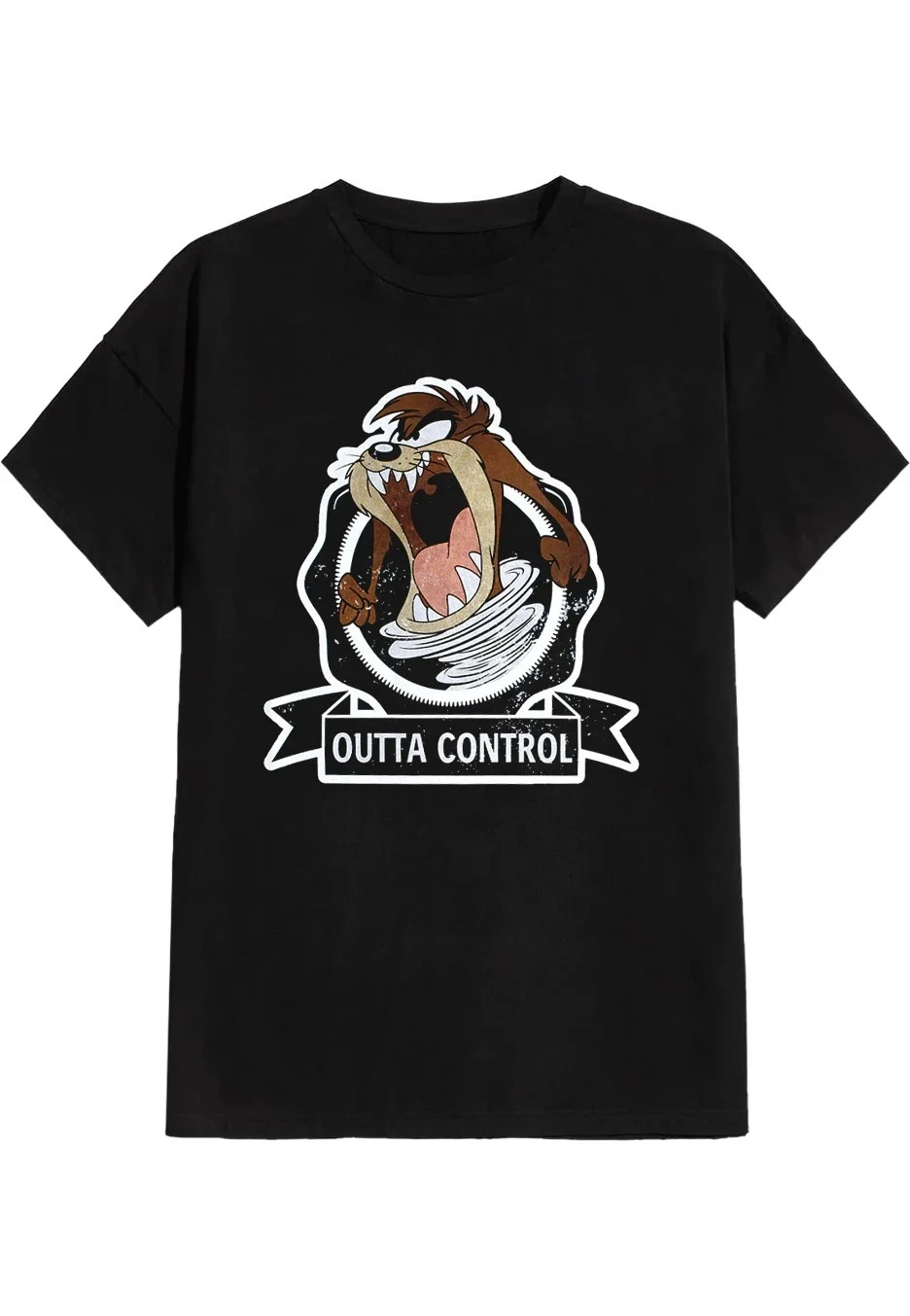 

Taz Badge Outta Control Graphic Printing Summer Luxury Brand Cotton Men's and Women's T-Shirts Short Sleeves Street Fashion
