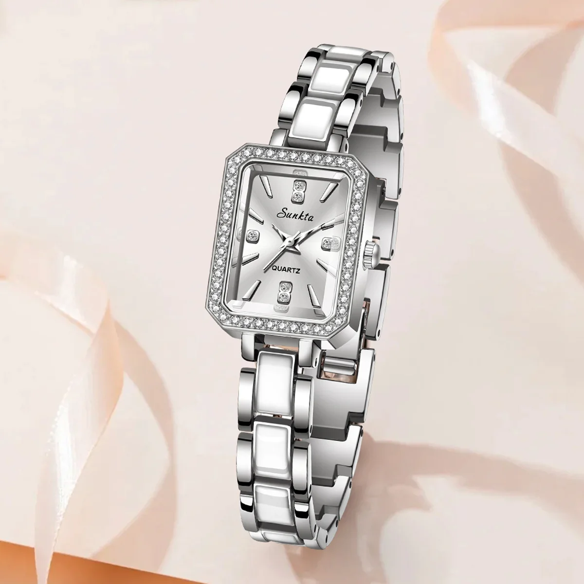 Luxury Top Brand Women's Watches Fashion Elegant Silver Watches for Women Original Simple Waterproof Quartz Wristwatches Ladies