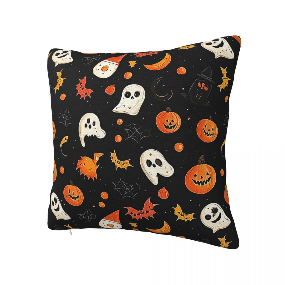 Orange Halloween Seamless Season Patterns Square Pillow White Square pillow