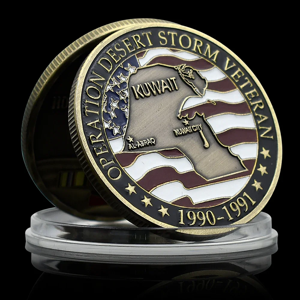 Retro US Veteran Commemorative Coin Operation1990-1991 Kuwait Desert Storm  Collectibles Souvenir Military Challenge Coin