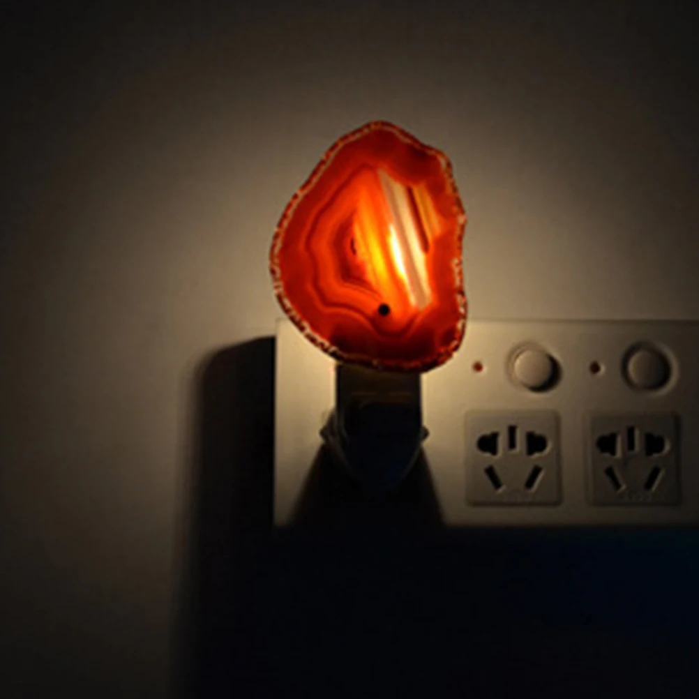 

2pcs Led Night Plug In Agate Light Bedroom Atmosphere Lamp 120V Us Plug Decorative Agate Night Light For Home Bedroom Living