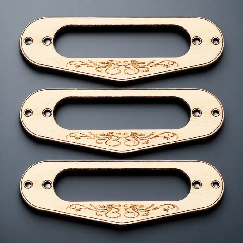 

3 Pcs Single Coil Maple Pickup Frame Guitar Pickups Hanger Wooden Humbucker Ring