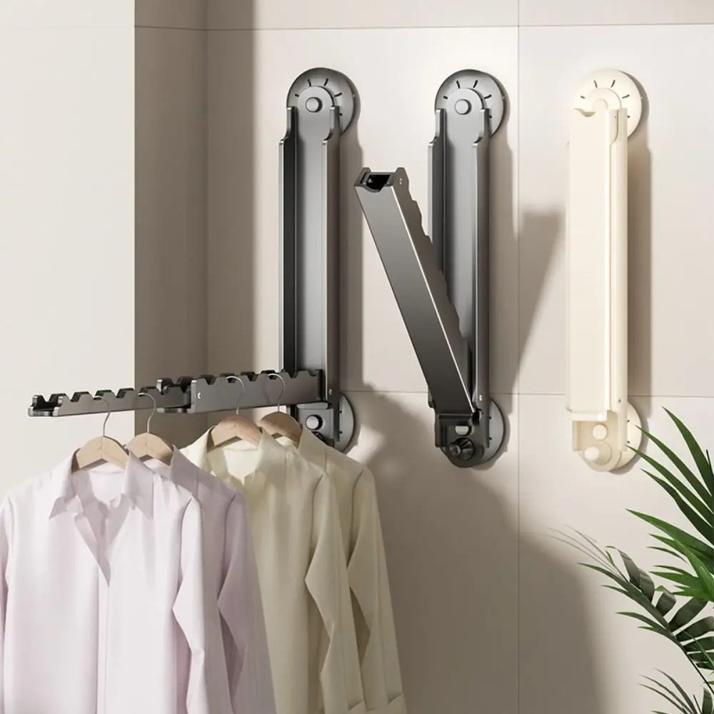 

Portable Suction Cup Folding Sock Clip Retractable Clothing Hanger Sock Clip Hanger Stable Punch-Free Clothes Drying Holder