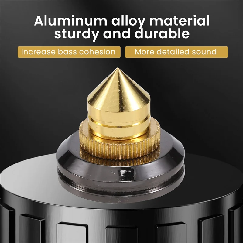 B24B 4 Set Gold Speaker Spike With Floor Discs Stand Foot Isolation Spikes Professional Speaker Accessories