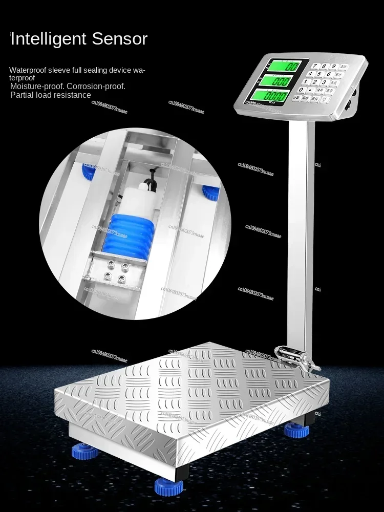 Waterproof Electronic Precision Folding Seafood Scale, Commercial Table Scale, 300kg, 100kg