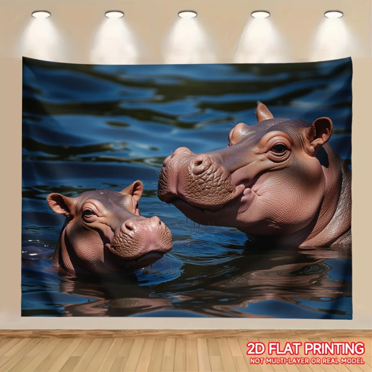 Realistic Safari Rhino Couple Tapestry Wall Hanging Jungle Animal Print Wildlife Home Decor Art 180x280cm
