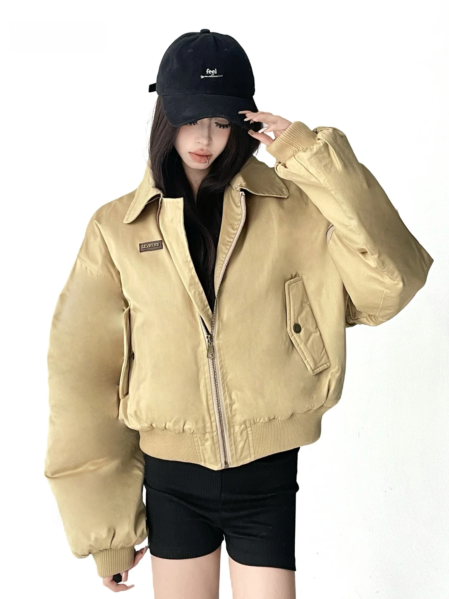 

American Sle Retro ort Cotton Jaet Women's Loose Casual Versatile Coat Autumn Winter New Arrival Ladies Faion
