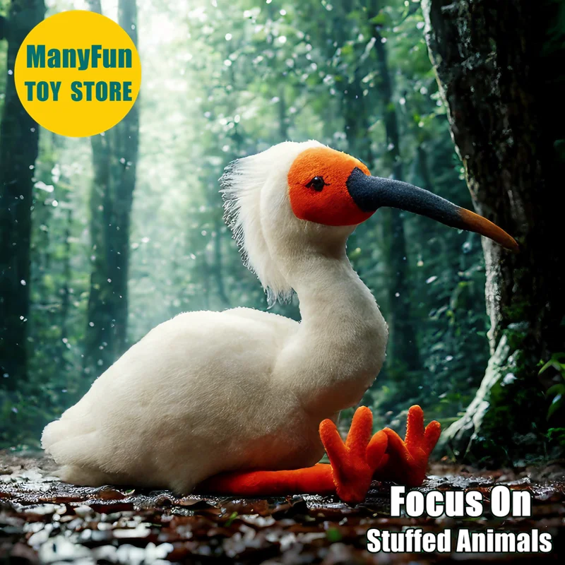 

Реалистичная плюшевая игрушка Ibis - мягкая игрушка Nipponia Nippon, Crested Ibis Plushie, Toki Bird, имитация куклы в подарок