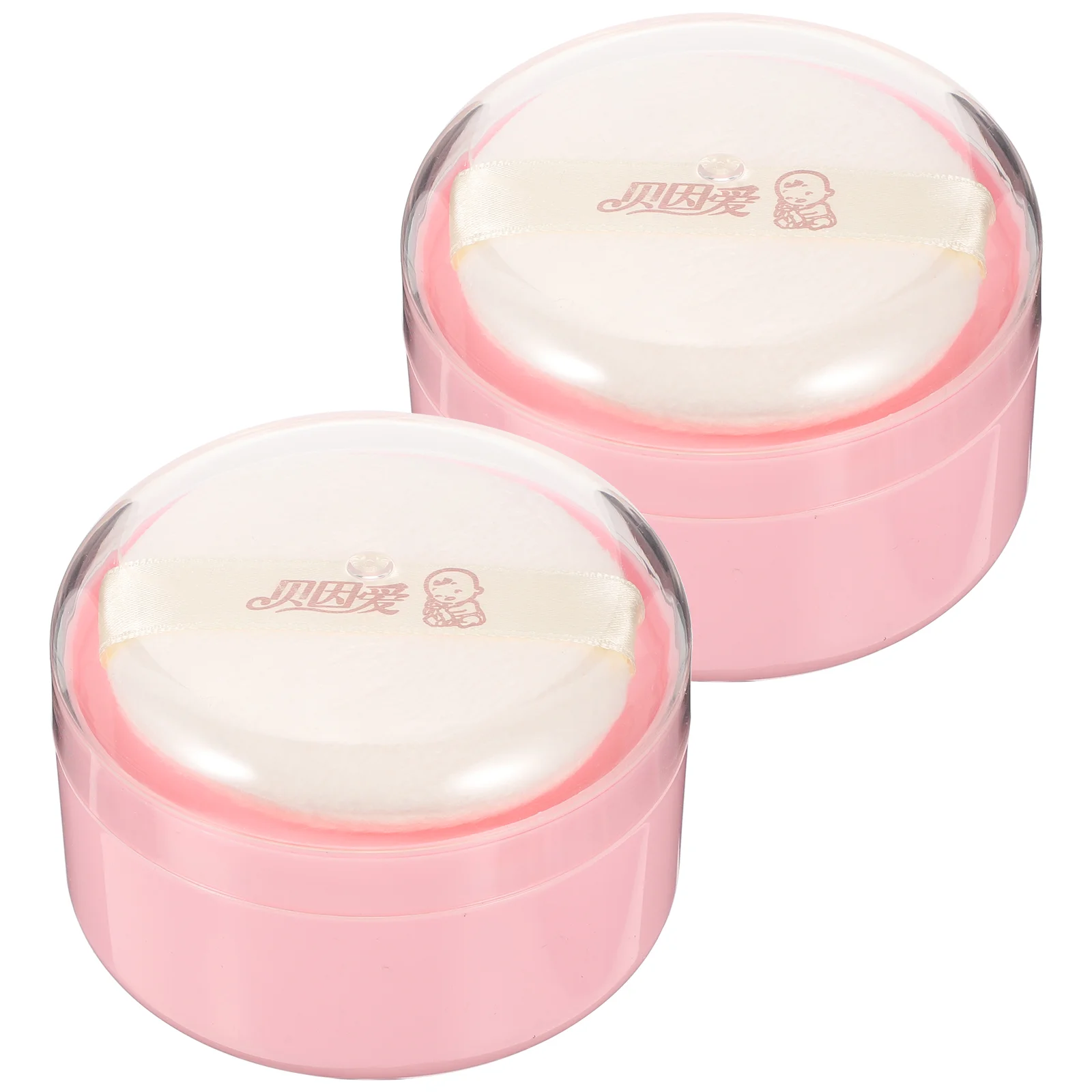 2 Pcs Body Powder Puff Box Container for Loose Puffs Baby Applicator Pocket with